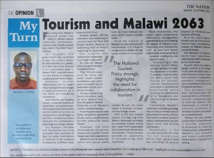 TOURISM AND MALAWI 2063
